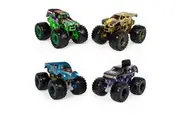 Monster Jam, Official Reveal The Steel 4-Pack of Color-Changing Die-Cast Monster Trucks, 1:64 Scale