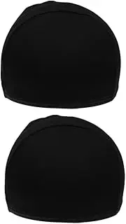 [VALICLUD] 2pcs Helmet Liner Caps Lightweight Cycling Skull Cap for Sport and Travel Black
