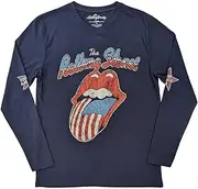 [Rock Off officially licensed products] The Rolling Stones T Shirt US Tour 78 Official Unisex Navy Blue Long Sleeve