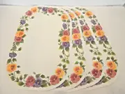 Corelle Summer Blush Pansy Pattern Placemats Set Of 4 - NEW