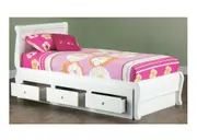 Single Copenhagen Bed With 3 Drawer Underbed Storage - Arctic White
