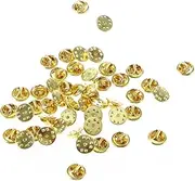 [COHEALI] 50pcs Blank Hats Plastic Tags Blank Bulk Hats Metal Pin Back Tie Tacks Pin Back Lapel Pin Backing Holder Small Butterfly Crafts Badge Old Fashioned Golden Gold Tags for Clothes
