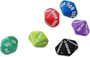 Kisangel 6Pcs Game Dice Multi Sided Dice for Board Games Parties Teaching Compact Fun Entertainment Dices Props for Gatherings Random Color