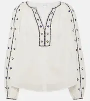[Velvet] Velvet Tina embroidered cotton top AU 16 white