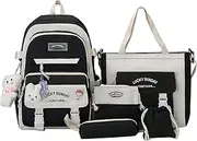 [Generic] Large Capacity School Bag,Large Capacity Bag Combo Kit | Canvas School Backpack Combo Set for Kids, Boys, Girls, Teenage and Students