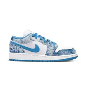 【NIKE 耐吉】休閒鞋 Air Jordan 1 Low GS 水洗 牛仔 丹寧 喬丹 運動 籃球 大童 女鞋(DM8947-100)