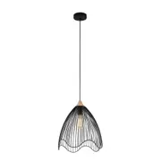 SPIAGGIA Pendant Lamp Light Interior ES Black Wire Cone with Wavy Edge OD400mm