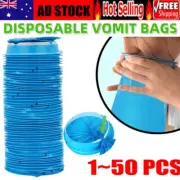 50XSick Sealable Disposable Vomit Bags Sickness Travel Plane Motion Sea Car BuQS
