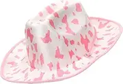 [PACKOVE] Cow Printed Cowboy Hat for Dress Up Parties Unisex Cowgirl Hat for Halloween Birthdays and Bachelorette Celebrations Durable and Skin Friendly
