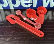 Tupperware Gadget Melon Baller Mini Funnel Strainer Paddle Spatula Red Set 4