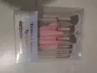 FROSTED SNOW SPARKLE 7 PC MAKEUP BRUSH & CLEANING MAT SET WITH FREE SHIPPING