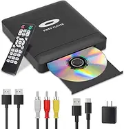 Mini HD DVD Player with Hdmi, HD DVD Player for TV, Multi Region DVD Player for Smart TV, HDMI/RCA Output Cable Included, 1080P, Breakpoint Memory,Not Blu-ray, Built-in PAL/NTSC, CD Players for Home