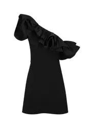 Rebecca Vallance Eva One-shoulder Crepe Mini Dress - Black - 14 (UK14 / L) 14 (UK14 / L)