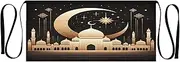 [Joitme] Mosque Crescent Glow Gold Aprons for Men, Serving Aprons for Waitresses, Chef's Aprons, Mosque Crescent Glow Gold