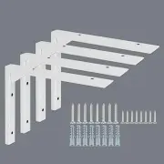 Floating Shelf Brackets,Bracket for Shelves Heavy Duty L Wall 8x6 Inch White