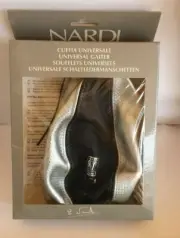 NARDI Leather Gear Knob Gaiter Boot Cover Silver and Black Brand New