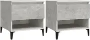 End Tables Set of 2, Small Side Table Narrow Side Stand Nightstand Bedside Table, Concrete Grey 50x46x50 cm Engineered Wood