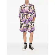 [Balenciaga] Balenciaga Palm Tree-print Shirt II NUMERIC PURPLE/PINK