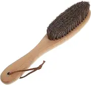 Happyyami Soft Horsehair Bristles Brush Wooden Handle for Horses Grooming Dust Removal