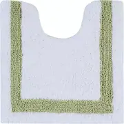 100% Cotton Hotel Collection Bath Mats, White & Sage Contour Bath Mat - Tufted,