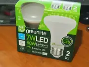 2Pk Bright White - Greenlite 7W LED Dimmable Floodlight Medium~3000K