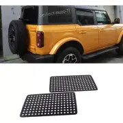 Aluminum Alloy Black Rear Window Glass Cover Decal 2PC For Ford Bronco 21-2025