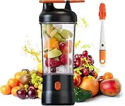Portable Blender for Juicer and Shakes and Smoothies, 750ml USB-C Rechargeable - Mini Small Blender Cup for Kitchen, Office, Gym (Black)