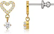 [limerencia] G23 Titanium Earrings Hypoallergenic Pure Titanium Studs, Small Dainty Cubic Zirconia Earrings for Women Girls Sensitive Ears.