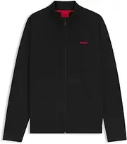 [HUGO] Austin Men's Zip Jacket Cotton Mix with Waffle Structure and Zip