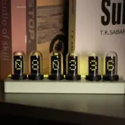 Tube Clock LED Glows IPS Color Screen DIY Analog Digital Clock Desk NEW
