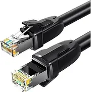 CAT8 Ethernet Cable 40Gbps 2000MHz CAT 8 Networking Cotton Braided Internet LAN Cord Fit Fit for Laptops PS 4 Router RJ45 Cable (Color : Cat 8 Round PVC, Size : 10m)