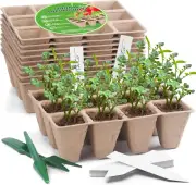 120 Cells Seed Starter Tray Kit, Biodegradable Peat Pots for Seedlings Trays