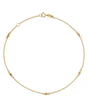 Moon & Meadow Beaded Ankle Bracelet in 14K Yellow Gold - Exclusive