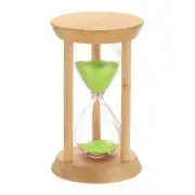 1Pcs 30 Minutes Sand Timer, Wooden Sand Watch for Home, Green