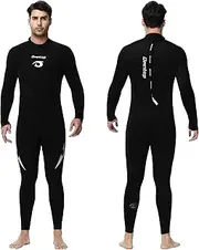 Owntop 5 mm Wetsuits for Men Women - Back Zip Neoprene Diving Suit, Adult Full Body Wet Suits, Thermal Flexible Diving Skin Cold Water Diving Surfing Men Black XL