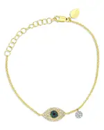 Meira T 14K Yellow Gold Diamond Evil Eye Bracelet