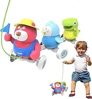 Pull Toy | Pull String Toys for Baby with Music,Developmental Crawling Game with Animal Design for Beginner Girl Boy Birthday Improve Hand-Eye Coordination