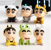 Crayon Shin Chan Waiting an animal figure 1set 6pcs Mini Cute