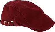 [LIFKOME] Men's Beret Summer Hats Cap Flat Beret Cap Adjustable Hats Street Beret Cap Driving Hunting Hats Red