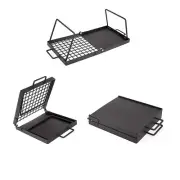 Metal Folding Charcoal BBQ Campfire Oven with Steel Mesh Grill top Table Grills