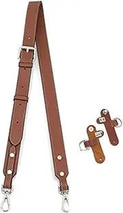 Holyqualifun Adjustable Longchamp Strap Kit - Brown Leather Shoulder Strap Replacement for S/M Longchamp Bags for Bag Strap Conversion, Brown