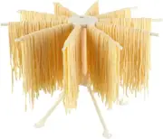 Collapsible Pasta Drying Rack- Plastic Household Noodle Stander with 10 Arms (Wh