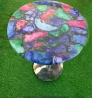 Round Agate Stone Center Sofa & Coffee Table Hotel & Restaurant Counter Desk