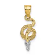 14K Yellow & Rhodium W/Rhodium Coiled Snake Charm