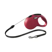 Flexi Red Small 5 Meter Classic Cord Retractable Dog Lead for Small Dogs & Puppies