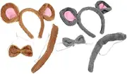 Generic Adorable Plush Mouse Headband with Tail for Adults Cute Animal Costume Accessory for Parties and Cosplay Comfortable Design for All Ages
