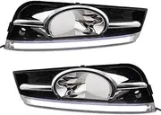 2Pcs LED Daytime Running Light Fog Light Cover DRL Dynamic Turn Signal Lamp for Chevrolet Cruze 2009 2010 2011 2012 2013 2014-Model B||White Yellow