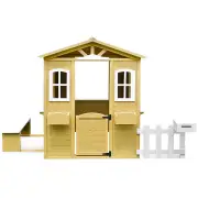 Teddy Wooden Cubby House with Picket Fence