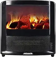 Heller 2000W LED Electric Indoor Fireplace Heater w/Fire/Flame Effect & Timer