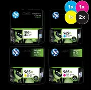 HP 965XL Ink Cartridge Value Pack - Includes: [2 x Black, 1x Cyan, 1x Magenta, 1x Yellow]